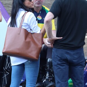 Première apparition officielle du prince Harry et sa compagne Meghan Markle dans les tribunes de la finale de tennis à la troisième édition des Invictus Games à Toronto, Ontario, Canada, le 25 septembre 2017. 