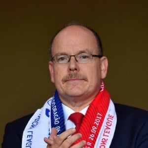 Le prince Albert II de Monaco lors du match de Ligue des Champions entre l'AS Monaco et FC Porto au Stade Louis II à Monaco, le 26 septembre 2017. © Bruno Bebert/Bestimage