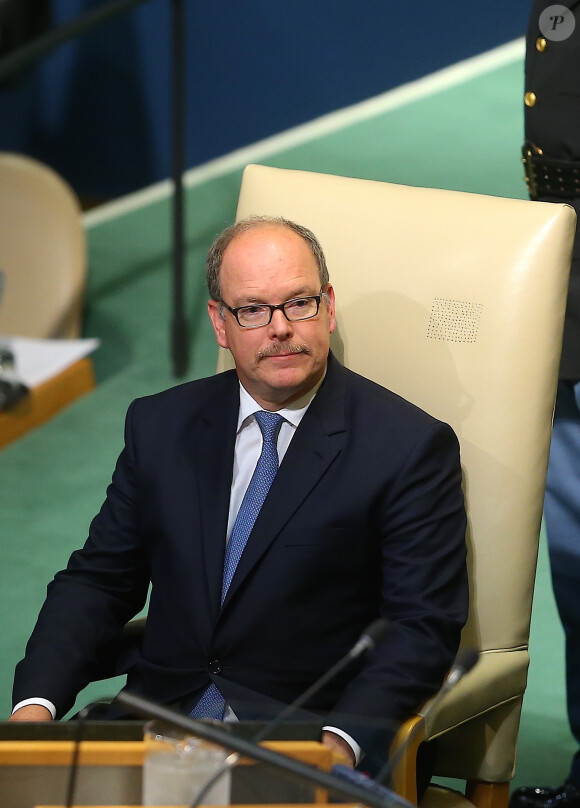 Le prince Albert II de Monaco lors de son discours devant la 72e assemblée générale des Nations unies à New York le 19 septembre 2017. © Morgan Dessales / Bestimage USA