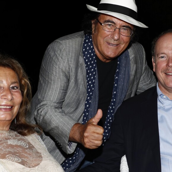 Exclusif - Kawther Al Abood, Al Bano et le prince Albert II de Monaco - Inauguration de l'exposition "Art-bre" dans le cadre de la 16ème édition du "Septembre du patrimoine" à Roquebrune-Cap-Martin le 7 septembre 2017. © Claudia Albuquerque/Bestimage