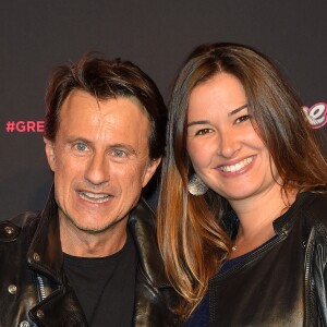 Vincent Perrot et sa compagne Virginie enceinte - Générale de la comédie musicale "Grease" au Théâtre Mogador à Paris le 28 septembre 2017. © Coadic Guirec/Bestimage