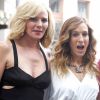 Kim Cattrall, Sarah Jessica Parker, Kristin Davis et Cynthia Nixon sur le tournage du film "Sex And The City 2 " à New York le 6 septembre 2009.