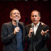 Gad Elmaleh, Jerry Seinfeld et sa femme Jesse à Paris, le 1er octobre 2017.