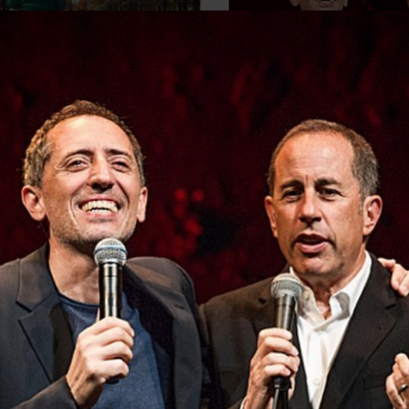 Gad Elmaleh, Jerry Seinfeld et sa femme Jesse à Paris, le 1er octobre 2017.