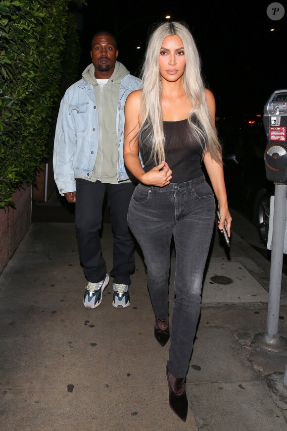 Exclusif - Kim Kardashian et son mari Kanye West au restaurant Giorgio Baldi à Santa Monica. Le 23 septembre 2017.