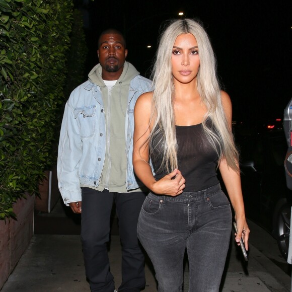 Exclusif - Kim Kardashian et son mari Kanye West au restaurant Giorgio Baldi à Santa Monica. Le 23 septembre 2017.