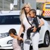 Kim Kardashian et ses enfants North West et Saint West à Los Angeles, le 21 septembre 2017.