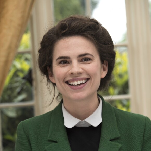 Hayley Atwell lors d'une conférence de presse du film ''Howards End " à Londres, le 3 mai 2017.