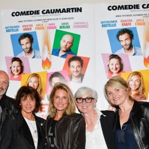 Exclusif - Frank Leboeuf, Stéphanie Fugain, Véronique Demonge, Nicolas Vitiello et Christine Lemler - Représentation de la pièce "Bouquet Final" au profit de l'association Laurette Fugain au théâtre de la Comédie Caumartin à Paris, le 12 octobre 2017. @ Coadic Guirec/Bestimage