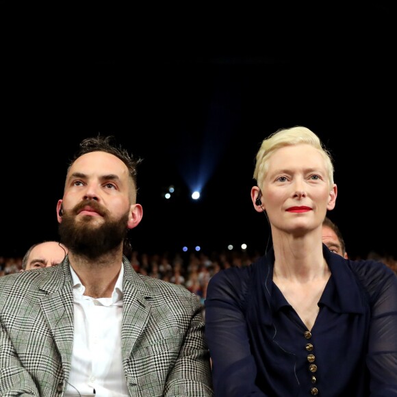Sandro Kopp, Tilda Swinton - Cérémonie d'ouverture du Festival Lumière 2017 au cours de laquelle Eddy Mitchell a reçu un hommage à Lyon, le 14 Octobre 2017 © Dominique Jacovides/Bestimage
