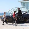 Exclusif - Jeremy Meeks et son fils Jeremy Jr font un tour de Ferrari à Malibu, le 15 octobre 2017.