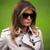 Le président Donald Trump et sa femme Melania arrivent à la Maison Blanche après leur voyage à Beltsville le 13 octobre 2017.