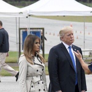 Le président Donald Trump et sa femme Melania Trump au "James J. Rowley Training Center" à Beltsville le 13 octobre 2017