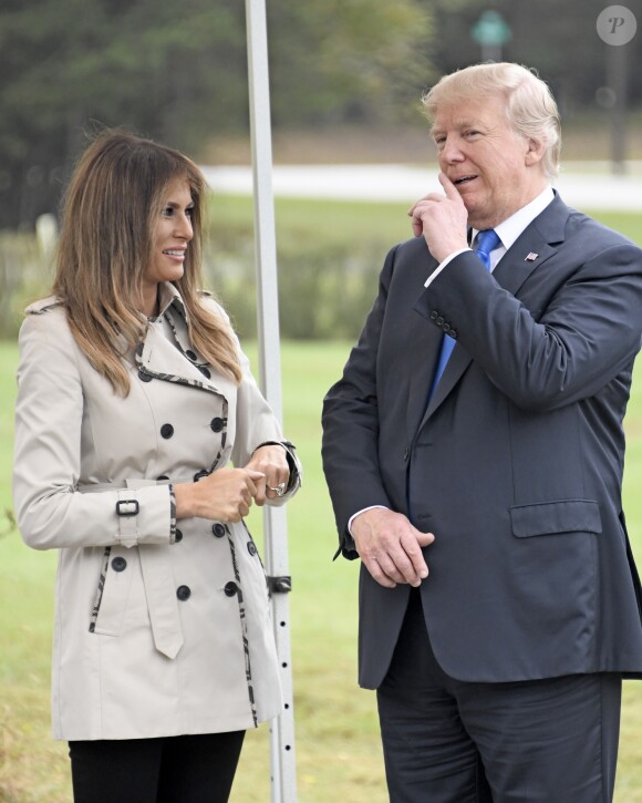Le président Donald Trump et sa femme Melania Trump au "James J. Rowley Training Center" à Beltsville le 13 octobre 2017