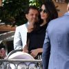 George Clooney et sa femme Amal Clooney quittent leur hôtel à Venise avec leurs enfants Le 03 septembre 2017