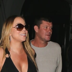 Exclusif - Mariah Carey et James Packer quittent le restaurant Craig's à West Hollywood le 7 août 2016. © CPA /Bestimage