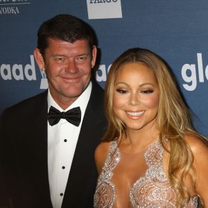 Mariah Carey et son fiancé James Packer à la 27e soirée annuelle Glaad Media à The Waldorf-Astoria à New York, le 14 mai 2016 © Nancy Kaszerman via Bestimage