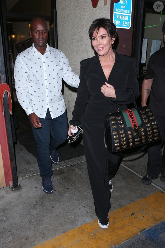 Corey Gamble et sa compagne Kris Jenner ont fêté l'anniversaire de Kim Kardashian au restaurant Carousel à Los Angeles, le 26 octobre 2017.