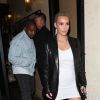 Kanye West et sa femme Kim Kardashian ont fêté l'anniversaire de Kim au restaurant Carousel à Los Angeles, le 26 octobre 2017.