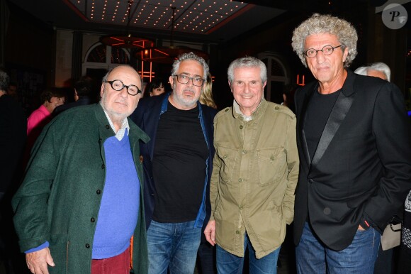 Semi-exclusif - Serge Moati, Paul Boujenah, Claude Lelouch et Elie Chouraqui - Le réalisateur français C. Lelouch célèbre ses 80 ans au restaurant Victoria à Paris, France, le 30 octobre 2017. © Coadic Guirec/Bestimage