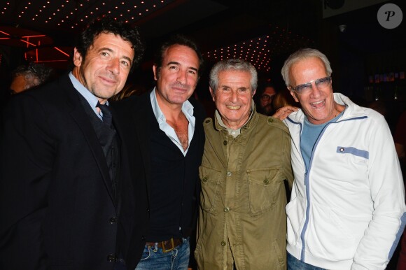 Semi-exclusif - Patrick Bruel, Jean Dujardin, Claude Lelouch et Christophe Lambert - Le réalisateur français C. Lelouch célèbre ses 80 ans au restaurant Victoria à Paris, France, le 30 octobre 2017. © Coadic Guirec/Bestimage