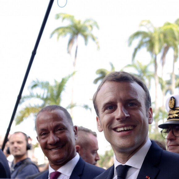 Déambulation du Président de la République, Emmanuel Macron dans les rues de Cayenne, Guyane Francaise. Le 28 octobre 2017. © Stéphane Lemouton / BestImage