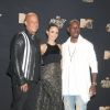 Vin Diesel, Jordana Brewster et Tyrese Gibson lors des ''2017 MTV Movie And TV Awards'' à Los Angeles, le 7 mai 2017.