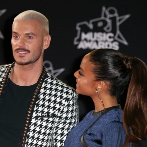 Le chanteur français M. Pokora (Matt Pokora) et sa compagne la chanteuse américaine Christina Milian lors des NRJ Music Awards 2017 à Cannes le 4 novembre 2017