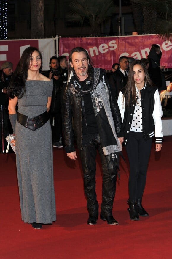 Florent Pagny, sa femme Azucena Pagny et leur fille Ael - 15e édition des NRJ Music Awards au Palais des Festivals à Cannes le 14 décembre 2013.