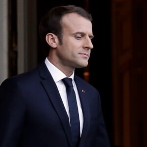 Le Président de la République, Emmanuel Macron recoit le président de Chypre, Nicos Anastasiades, pour un entretien au palais de l'Elysée, Paris, France. Le 6 novembre 2017. © Stéphane Lemouton / BestImage