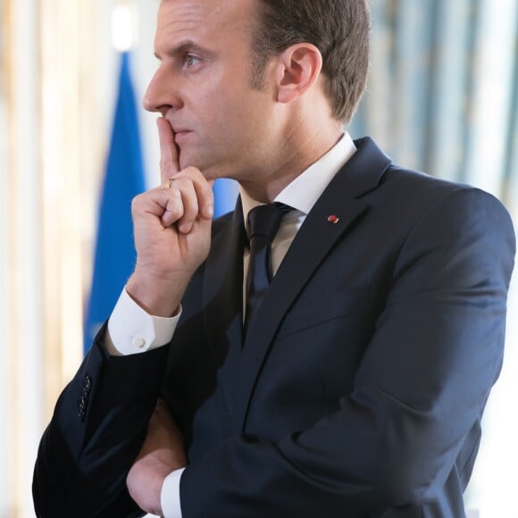 Emmanuel Macron - Cérémonie de prestation de serment de Mme Dominique Lottin, nouvelle membre du Conseil constitutionnel au palais de l'Elysée à Paris. Le 6 novembre 2017 © Jacques Witt / Pool / Bestimage