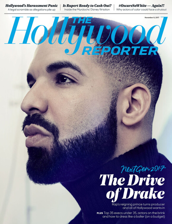 Drake en couverture du magazine "The Hollywood Reporter". Photo par Ruven Afanador.