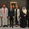 Mohammed bin Zayed Al-Nahyan, Mohammed VI, Emmanuel Macron, Brigitte Macron, Hamed bin Isa Al-Khalifa et Ashraf Ghani - Visite du Louvre Abu Dhabi, le 8 novembre 2017. Photo : Ludovic MARIN/Pool/ABACAPRESS