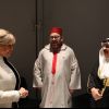 Brigitte Macron, Mohammed VI et Hamad bin Isa Al-Khalifa - Visite du Louvre Abu Dhabi, le 8 novembre 2017. Photo : Ludovic MARIN/Pool/ABACAPRESS