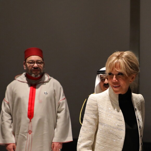 Brigitte Macron et Mohammed VI - Visite du Louvre Abu Dhabi, le 8 novembre 2017. Photo : Ludovic MARIN/Pool/ABACAPRESS