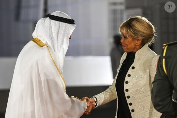 Sheikh Mohammed bin Zayed Al Nahyan et Brigitte Macron - Visite du Louvre Abu Dhabi, le 8 novembre 2017.