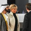 Mohammed bin Rashid Al Maktoum et Brigitte Macron - Visite du Louvre Abu Dhabi, le 8 novembre 2017.