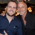 David Ginola avec son fils Andréa à la soirée annuelle tropézienne organisée par Marcel Campion au restaurant "La Bouillabaisse Plage", le 5 août 2016.