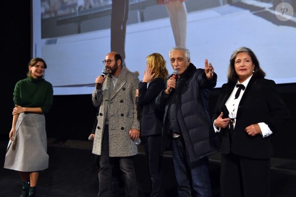 Exclusif - Michaël Youn, Oriane Deschamps (la fille de M. Laroque), Françoise Fabian, Gérard Darmon, Michèle Laroque et Kad Merad - Présentation du film de M. Laroque "Brillantissime" en avant-première à Nice aux Pathé Cinémas, le 10 novembre 2017. © Bruno Bebert/Bestimage