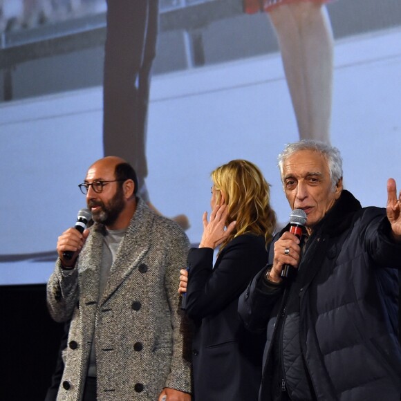 Exclusif - Michaël Youn, Oriane Deschamps (la fille de M. Laroque), Françoise Fabian, Gérard Darmon, Michèle Laroque et Kad Merad - Présentation du film de M. Laroque "Brillantissime" en avant-première à Nice aux Pathé Cinémas, le 10 novembre 2017. © Bruno Bebert/Bestimage