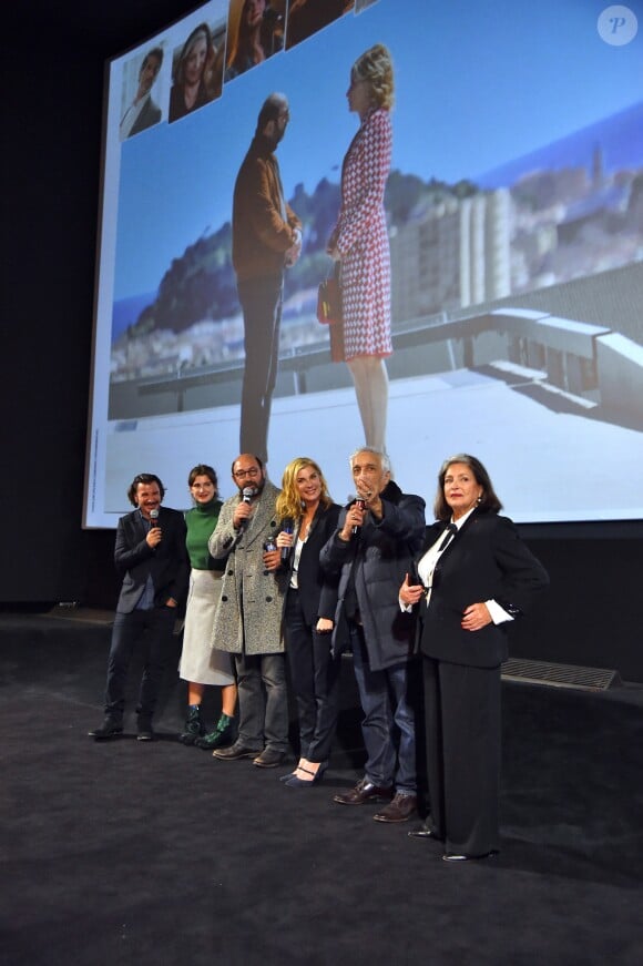 Exclusif - Michaël Youn, Oriane Deschamps (la fille de M. Laroque), Françoise Fabian, Gérard Darmon, Michèle Laroque et Kad Merad - Présentation du film de M. Laroque "Brillantissime" en avant-première à Nice aux Pathé Cinémas, le 10 novembre 2017. © Bruno Bebert/Bestimage