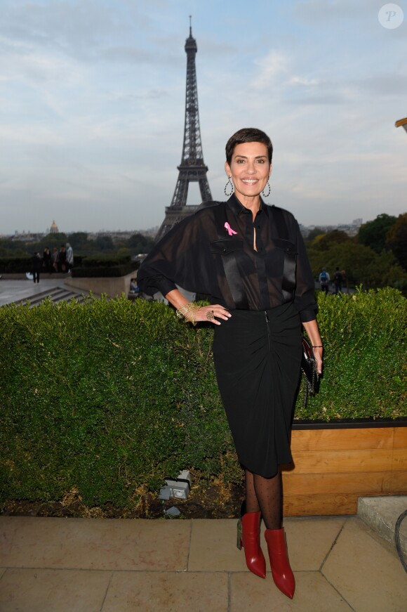 Cristina Cordula (ambassadrice 2017 d'Octobre Rose) lors de la soirée de lancement du mois d'Octobre Rose (la 24ème campagne) avec la remise des Prix Ruban Rose et l'illumination de la Tour Eiffel en rose, à Paris, France, le 27 septembre 2017.  © Coadic Guirec/Bestimage