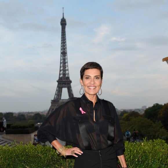 Cristina Cordula (ambassadrice 2017 d'Octobre Rose) lors de la soirée de lancement du mois d'Octobre Rose (la 24ème campagne) avec la remise des Prix Ruban Rose et l'illumination de la Tour Eiffel en rose, à Paris, France, le 27 septembre 2017.  © Coadic Guirec/Bestimage