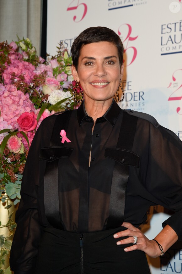 Cristina Cordula (ambassadrice 2017 d'Octobre Rose) lors de la soirée de lancement du mois d'Octobre Rose (la 24ème campagne) avec la remise des Prix Ruban Rose et l'illumination de la Tour Eiffel en rose, à Paris, France, le 27 septembre 2017. © Coadic Guirec/Bestimage