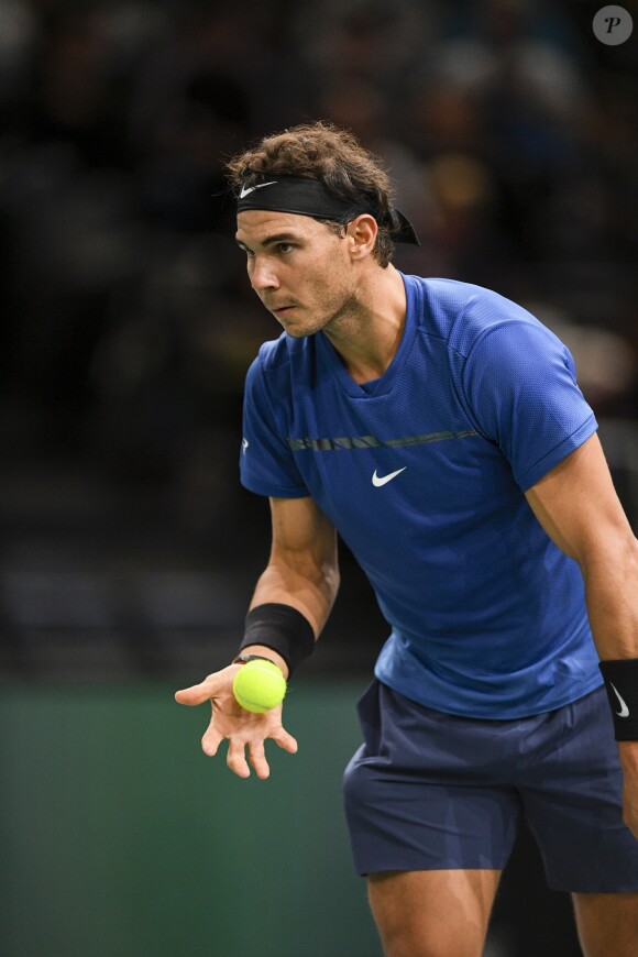 Rafael Nadal a battu P. Cuevas (6-3, 6-7, 6-3) lors duu 3ème tour du tournoi de tennis "Rolex Paris Masters 2017" à l'AccorHotels Arena à Paris, France, le 2 novembre 2017. © Perusseau-Veeren/Bestimage