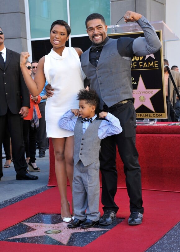 Jennifer Hudson, David Otunga, David Otunga Jr. - Jennifer Hudson recoit son etoile sur le Hollywood Walk of Fame a Hollywood le 13 novembre 2013
