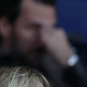 Flavie Flament et Tyga - Célébrités dans les tribunes du parc des princes lors du match de football de ligue 1, Paris Saint-Germain (PSG) contre FC Nantes à Paris, France, le 18 novembre 2017. Le PSG a gagné 4-1.