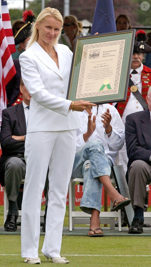 Jana Novotna lors de son intronisation au Tennis Hall of Fame, le 9 juillet 2005 à Newport, Rhode Island. L'ex-championne est morte à 49 ans le 19 novembre 2017, des suites d'un cancer. © Nicolas Khayat/ABACAPRESS.COM
