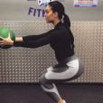 Georgina Rodriguez se remet au sport dans une salle CR7 Fitness. Instagram, le 19 novembre 2017.