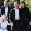 Nicolas Sarkozy, sa femme Carla Bruni et leur fille Giulia arrivent au musée de l'Acropole à Athènes. Le 24 octobre 2017.